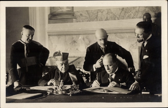 KP Trattato di Conciliazione tra la Santa Sede i Governo Italiano, firma Benito Mussoliniego