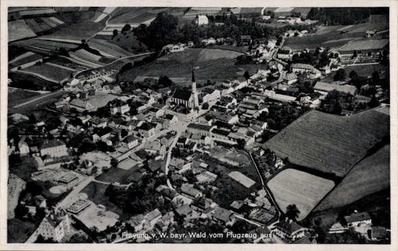 Postcard Freyung in the Bavarian Forest, aerial photograph