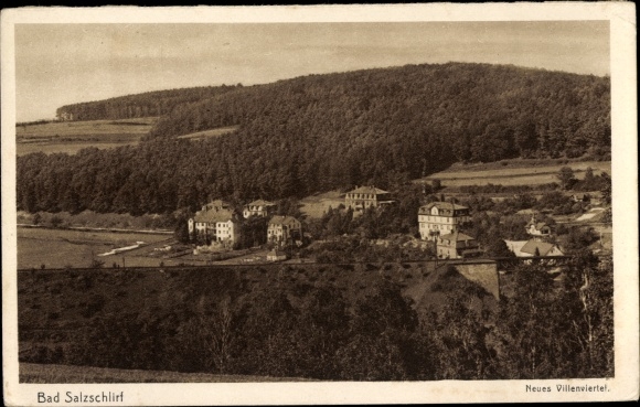 Postcard Bad Salzschlirf in Hesse, view of the New Villa District