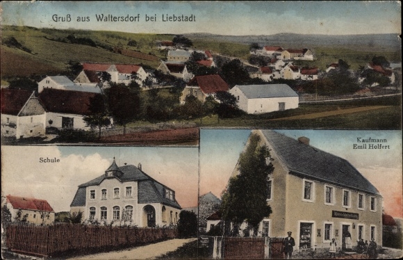PC Waltersdorf Liebstadt in Saxony, general view, school, businessman Emil Holfert