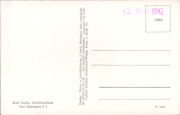Postcard Bad Salzungen in Thuringia, aerial photograph
