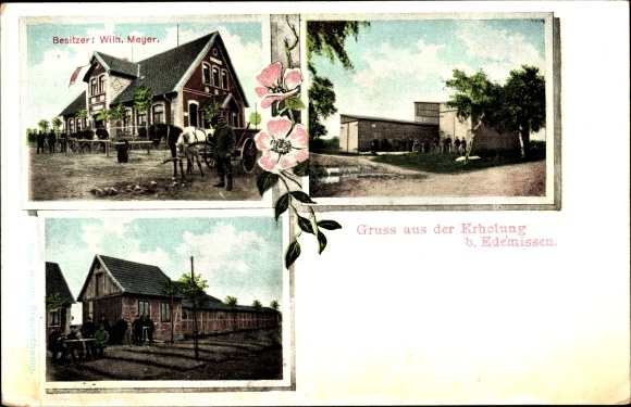Postcard Edemissen in Lower Saxony, inn for recreation, carriage