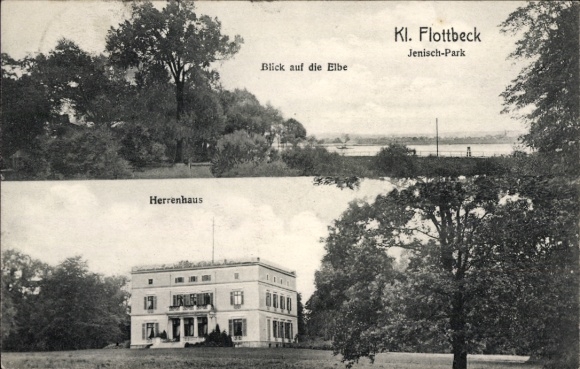 PC Hamburg Altona Klein Flottbek, manor house, Jenisch Park, view of the Elbe