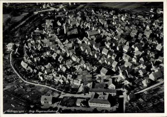 Postcard Volkmarsen in Hesse, aerial photograph
