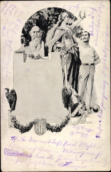 PC Münchenbernsdorf in Thuringia, greeting from the golden jubilee of the &quot;Aelterer Turnverein&quot; 1908