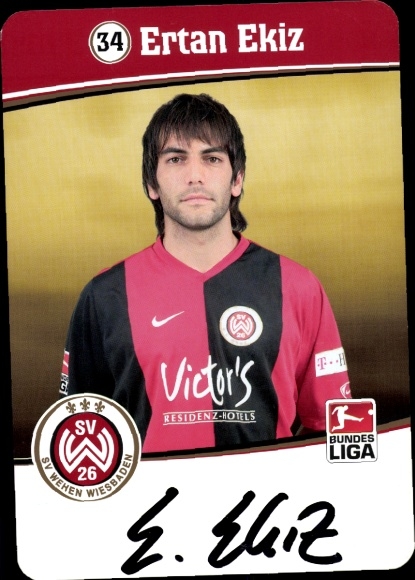 Autogrammkarte Fußballer Ertan Ekiz, SV Wehen Wiesbaden, Autogramm