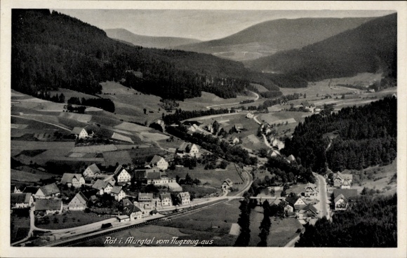 Ak Röt im Murgtal Baiersbronn Schwarzwald, Fliegeraufnahme