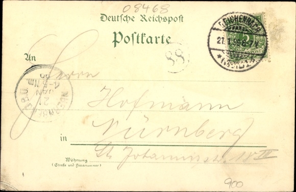 Chromo-Litho Reichenbach im Vogtland, panorama, Göltzschtal bridge, beautiful view, town hall, Carlshöhe