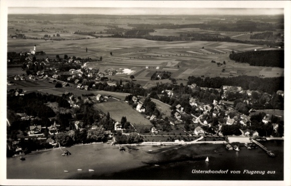 Ak Unterschondorf Schondorf am Ammersee Opper-Beieren, luchtfoto