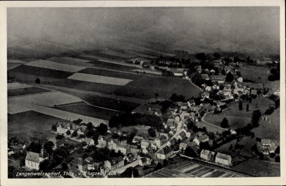 Ak Langenwetzendorf in Thüringen, Fliegeraufnahme