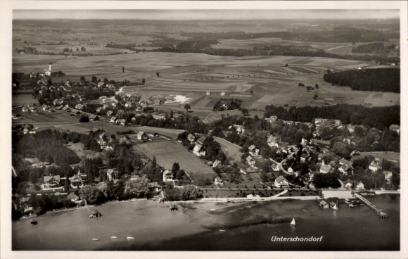 Ak Unterschondorf Schondorf am Ammersee Opper-Beieren, luchtfoto