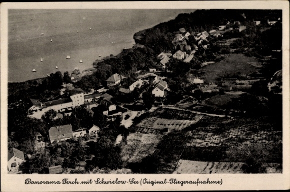 Ak Ferch Schwielowsee, panoramisch uitzicht over de stad, luchtfoto
