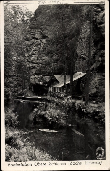 Postcard Hinterhermsdorf Sebnitz Saxon Switzerland, Upper Lock