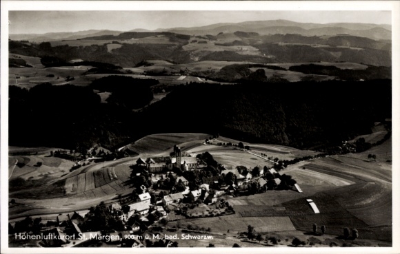 Postcard Sankt Märgen in the Black Forest, aerial photograph