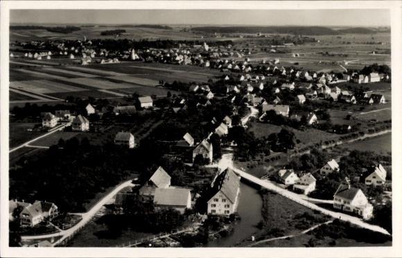 Postcard Ay Senden Bavaria, aerial photograph