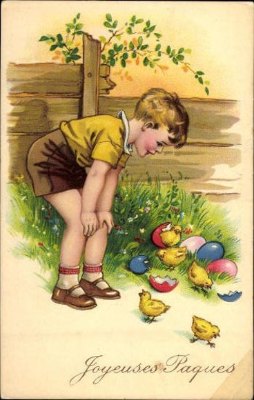 Set of 50 AK Easter chicks, lambs, religion etc.