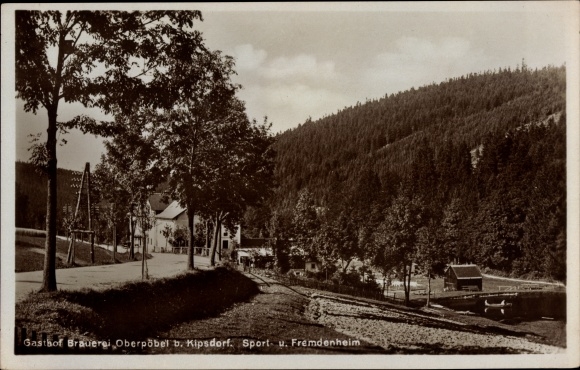 Postcard Oberpöbel Dippoldiswalde Sachsen, inn and brewery by Erwin Meinig