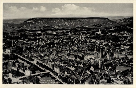 Postcard Heilbronn am Neckar, aerial photograph