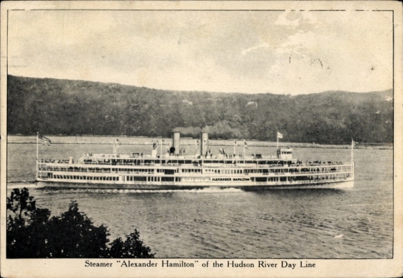 Postcard Steamer Alexander Hamilton, Hudson River Day Line