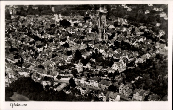 Postcard Gelnhausen in Hesse, aerial photograph
