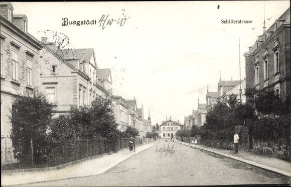 Postcard Burgstädt in Saxony, Schillerstrasse