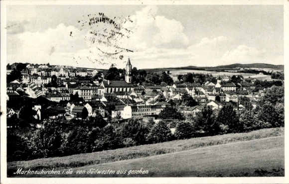 Postcard Markneukirchen in the Vogtland Saxony, view of the town from the southwest