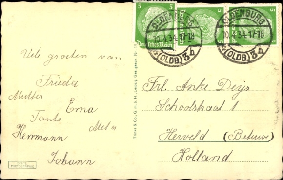 Postcard Oldenburg in Holstein, State Museum, building view, statue of a lion