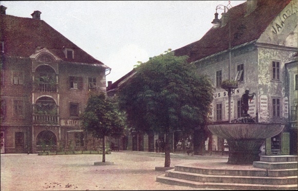 Postcard Sankt Veit an der Glan Carinthia, square with fountain