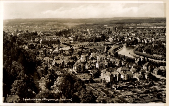 Ak Saarbrücken in Saarland, luchtfoto