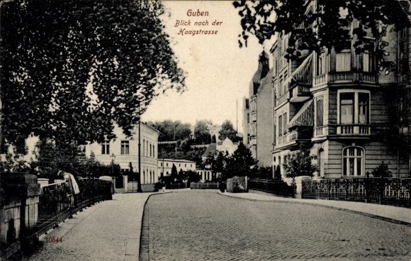 Ak Guben in der Niederlausitz, Blick nach der Kaagstraße