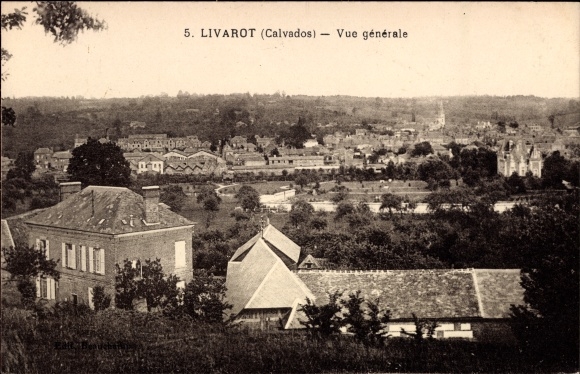 Ak Livarot Calvados, vue générale, Panorama