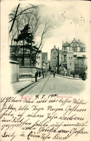 Postcard Zerbst in Anhalt, Bahnhofstraße