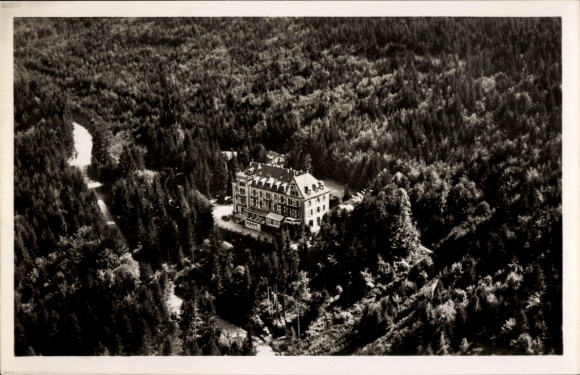 Postcard Bühl in Baden Schwarzwald, Friedrich-Hilda-Heim, aerial photograph