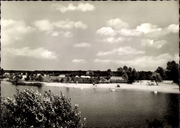 Postcard Güster in Schleswig Holstein, camping site at Prüsssee