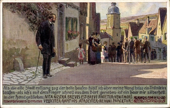 Studentika Postcard Hey, Paul, No. 274, Gaudeamus, As the old city along, VDA