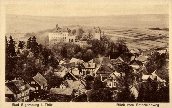Postcard Elgersburg in Thuringia, city view, view of castles, houses and landscape
