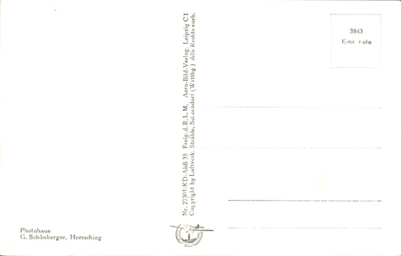 Postcard Herrsching am Ammersee, aerial photograph