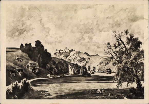 Artist PC Bayerlein, Fritz, Kallmünz in the Upper Palatinate, Kallmünz Castle, HDK 503