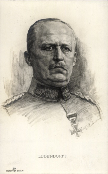 Künstler Ak General Erich Friedrich Wilhelm Ludendorff, Portrait