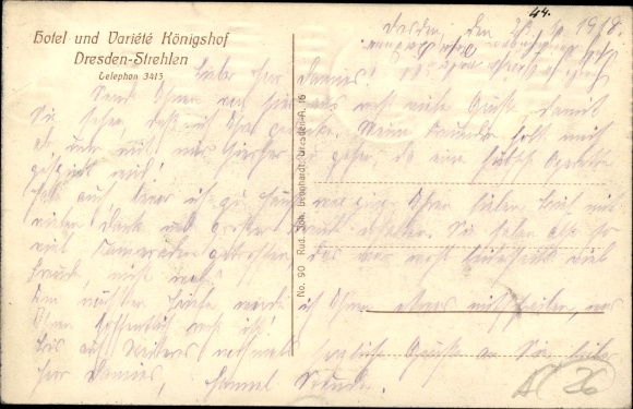 Postcard Dresden Strehlen, Hotel and Variete Königshof