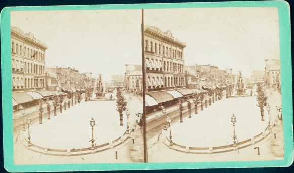 Stereo Photo Cincinnati Ohio USA, Fountain Square