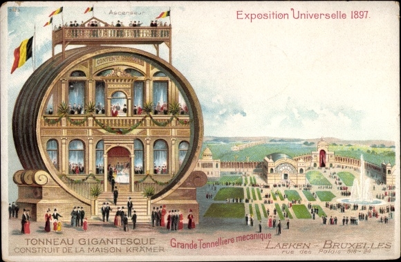 lito Laeken Bruksela, Exposition Universelle 1897, Tonneau Gigantesque, Kramer
