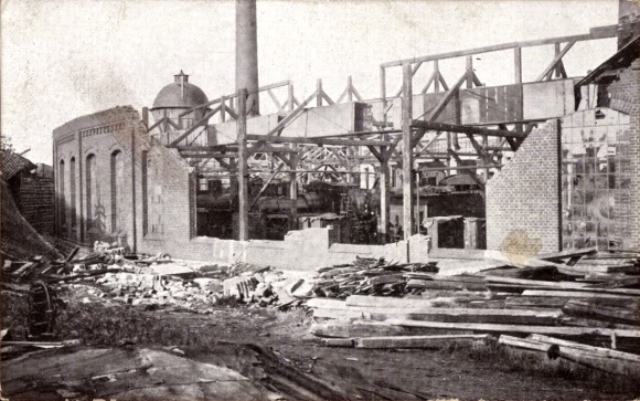 Postcard Furth Chemnitz in Saxony, ruins of the boiler houses, storm catastrophe 1916