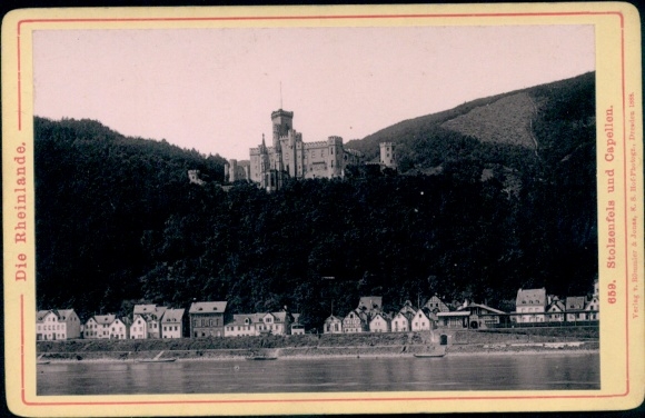 Cabinet Photo Capellen Chapels Stolzenfels Koblenz on the Rhine, general view