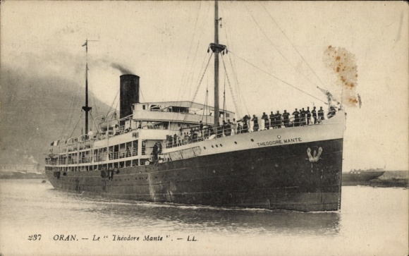 Ak Oran, Dampfschiff Thédore Mante, Compagnie de Navigation Mixte