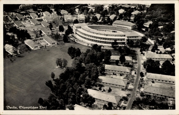 Postcard Elstal Wustermark Brandenburg, Olympic Village, Olympic Games Berlin 1936, aerial photo