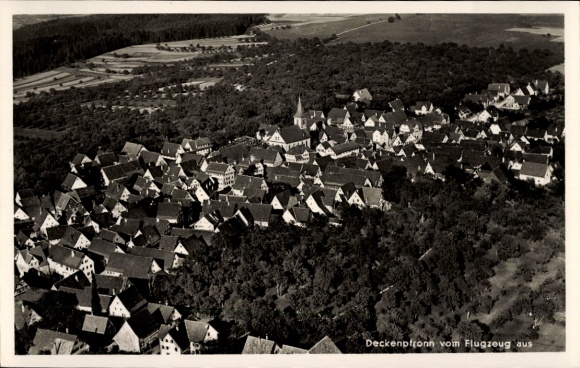 Postcard Deckenpfronn in Baden Württemberg, Deckenpfronn from the plane
