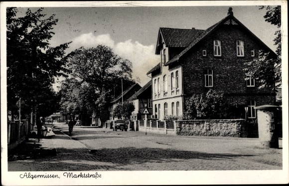 Postcard Algermissen district of Hildesheim, Marktstrasse