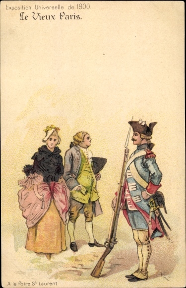 Artist Chromo-Litho Robida, A., Paris, Universal Exhibition of 1900, At the St. Laurent fair