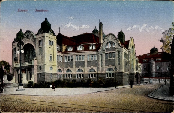 Postcard Essen in the Ruhr area, Saalbau, exterior view